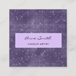 Makeup Artist Amethyst Glitzer Diamond Sparkle Quadratische Visitenkarte