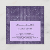 Makeup Artist Amethyst Glitzer Diamond Sparkle Quadratische Visitenkarte (Rückseite)