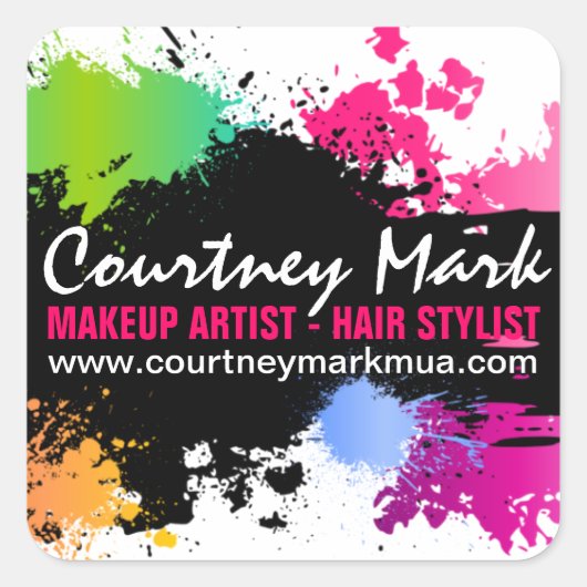 Makeup Artist and Hair Stylist Custom Siegels Quadratischer Aufkleber (Vorderseite)