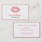 Makeup Artist Aquarell Lippen Schönheitssalon Visitenkarte (Vorne/Hinten)