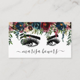 Makeup artist Beautiful Eye Beauty Burgundy Floral Visitenkarte