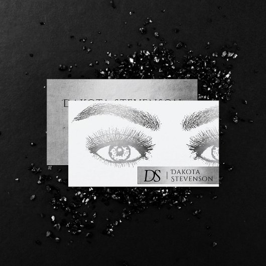 Makeup Artist Beauty Beruflich | Silver Sparkle Visitenkarte