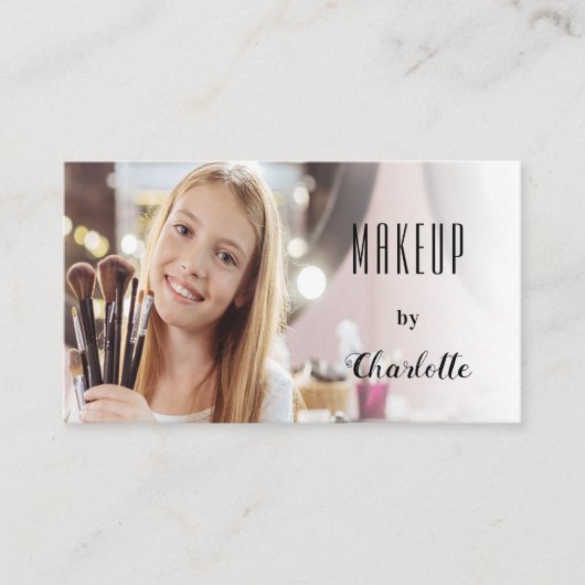 Makeup artist beauty blush Skript QR Foto Code Visitenkarte (Vorderseite)