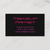 Makeup Artist Beauty Business Card Visitenkarte (Rückseite)