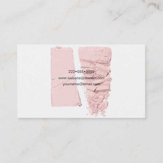 Makeup Artist Beauty Cosmetics Business Card Visitenkarte (Rückseite)