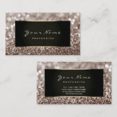 Makeup Artist Beauty Frame Elfenbeinbrauner Glitze Visitenkarte (Vorne/Hinten)