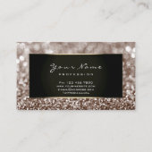 Makeup Artist Beauty Frame Elfenbeinbrauner Glitze Visitenkarte (Rückseite)
