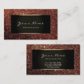Makeup Artist Beauty Frame Schokolade Braun Glitze Visitenkarte (Vorne/Hinten)