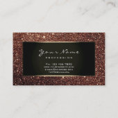 Makeup Artist Beauty Frame Schokolade Braun Glitze Visitenkarte (Rückseite)