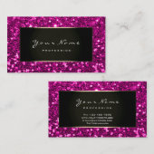 Makeup Artist Beauty Gerahmt Fuchsia Pink Glitzer Visitenkarte (Vorne/Hinten)