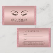 Makeup Artist Beauty Girl Rose Gold Ernennung Terminkarte (Vorne/Hinten)