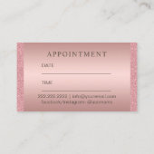 Makeup Artist Beauty Girl Rose Gold Ernennung Terminkarte (Rückseite)