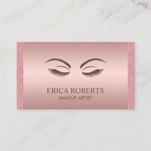 Makeup Artist Beauty Girl Rose Gold Ernennung Terminkarte (Vorderseite)