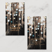 Makeup Artist Beauty Glitzer Brown Visitenkarte (Vorne/Hinten)