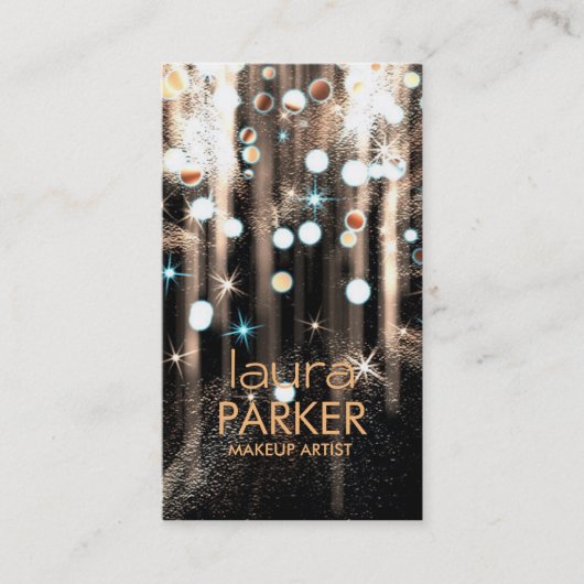 Makeup Artist Beauty Glitzer Brown Visitenkarte (Vorderseite)