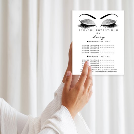 Makeup Artist Beauty Glitzer Preis Schwarz-weiß Flyer