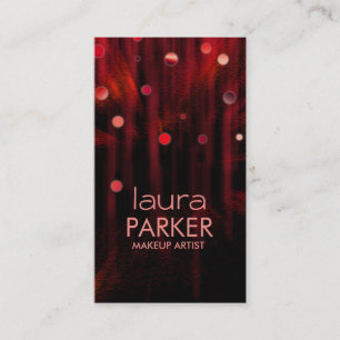 Makeup Artist Beauty Glitzer Red Visitenkarte