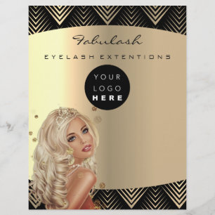 Makeup Artist Beauty Gold Black Logo Haare Preise Flyer