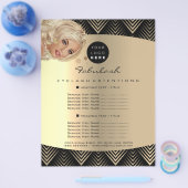 Makeup Artist Beauty Gold Black Logo Haare Preise Flyer (Einzeln)