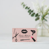 Makeup Artist Beauty Hair Salon Rose Gold Glitzer Visitenkarte (Stehend Vorderseite)