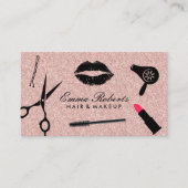 Makeup Artist Beauty Hair Salon Rose Gold Glitzer Visitenkarte (Vorderseite)
