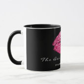 Makeup Artist Beauty Kiss Lips Pink Black Glitzer Tasse (Links)
