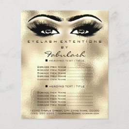 Makeup Artist Beauty Lash Glitzer Flyer Eyes Gold
