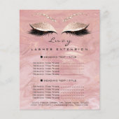 Makeup Artist Beauty Lash Glitzer Preisliste Marbl Flyer (Vorne)