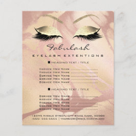 Makeup Artist Beauty Lash Gold Glitzer Flyer Marbl
