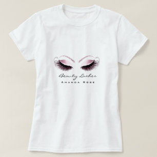 Makeup Artist Beauty Lash Studio Glitzer Rosa Rosa T-Shirt