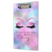 Makeup Artist Beauty Lashes Glitzer Pink Blue Klemmbrett (Links)