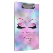 Makeup Artist Beauty Lashes Glitzer Pink Blue Klemmbrett (Rechts)