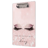 Makeup Artist Beauty Lashes Glitzer Pink Eyes Klemmbrett (Links)