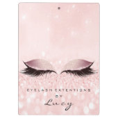 Makeup Artist Beauty Lashes Glitzer Pink Eyes Klemmbrett (Rückseite)