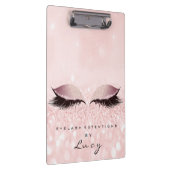 Makeup Artist Beauty Lashes Glitzer Pink Eyes Klemmbrett (Rechts)