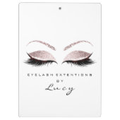 Makeup Artist Beauty Lashes Glitzer Pink White Klemmbrett (Rückseite)