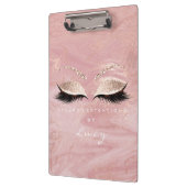 Makeup Artist Beauty Lashes Glitzer Rosa Marmor Klemmbrett (Links)