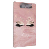 Makeup Artist Beauty Lashes Glitzer Rosa Marmor Klemmbrett (Rechts)