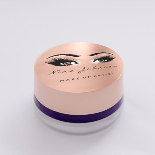 Makeup Artist Beauty Peach Gold Eye Glitzer Lashes Runder Aufkleber