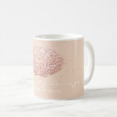 Makeup Artist Beauty Rose Gold Confetti Glitzer Kaffeetasse (VorderseiteRechts)