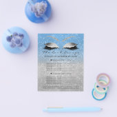 Makeup Artist Beauty Salon Blue Glitzer Silver Flyer (Einzeln)