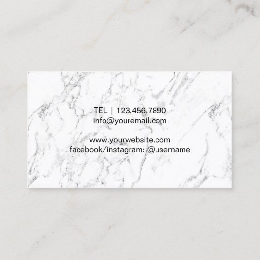 Makeup Artist Beauty Salon Custom Foto Marmor Visitenkarte (Rückseite)