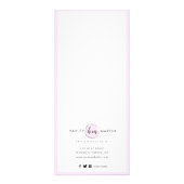 Makeup Artist Beauty Salon Elegante Rosa Preislist Werbekarte (Hinten)