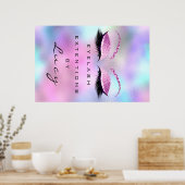 Makeup Artist Beauty Salon Eyebrow Pink Glitzer Poster (Küche)
