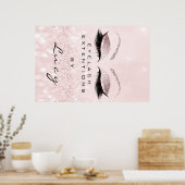 Makeup Artist Beauty Salon Eyebrow Pink Glitzer Poster (Küche)