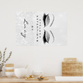 Makeup Artist Beauty Salon Eyebrow Silver Glitzer Poster (Küche)