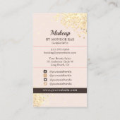 Makeup Artist Beauty Salon Glam Pink Gold Creme Visitenkarte (Rückseite)