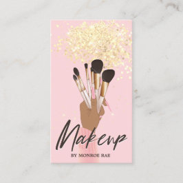 Makeup Artist Beauty Salon Glam Pink Gold Glitzer Visitenkarte
