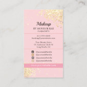 Makeup Artist Beauty Salon Glam Pink Gold Glitzer Visitenkarte (Rückseite)