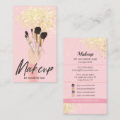 Makeup Artist Beauty Salon Glam Pink Gold Glitzer Visitenkarte (Vorne/Hinten)